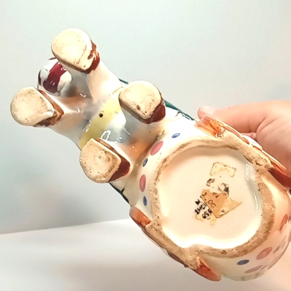 Large vintage ceramic donkey pulling cart planter, hand painted. No flaws - Picture 8 of 8